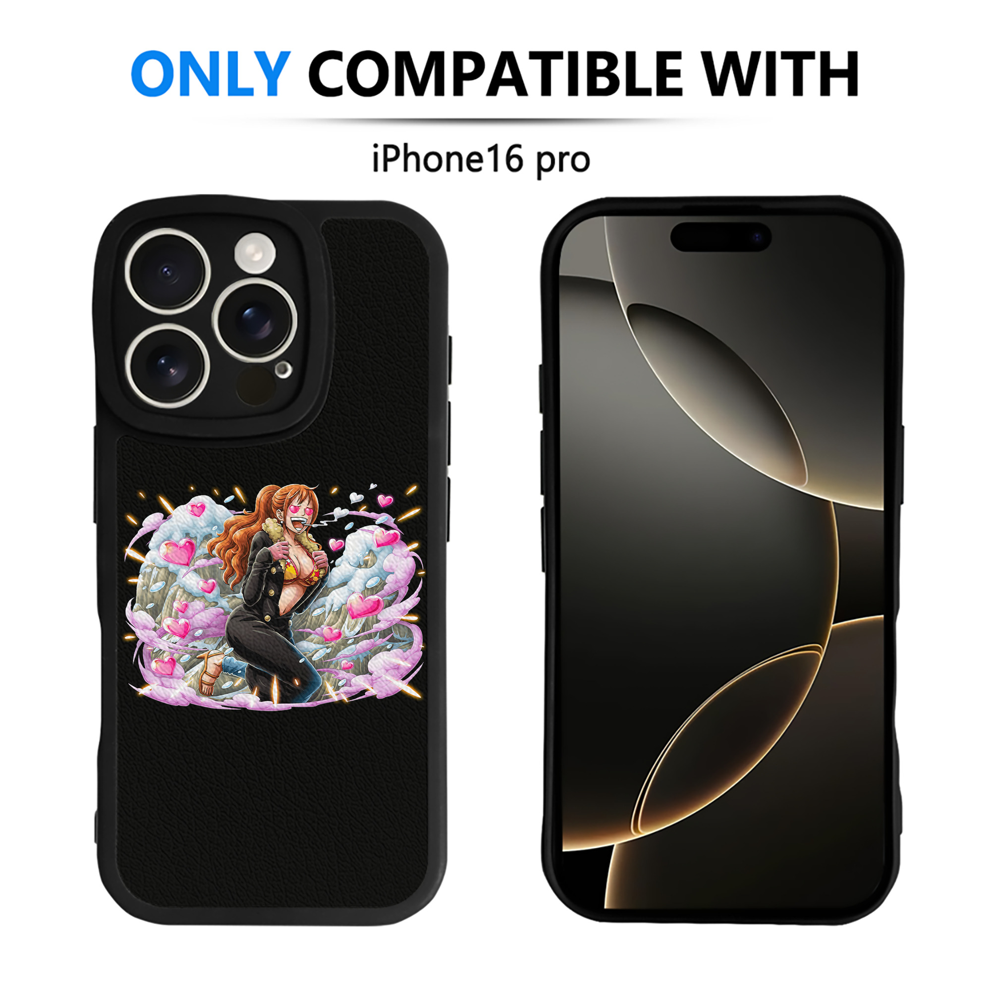 （画像用） ワンピース ナミ ONE PIECE Nami 【iPhone 16シリーズ対応】シリコンスマホケース（レザー調） 材質：シリコン